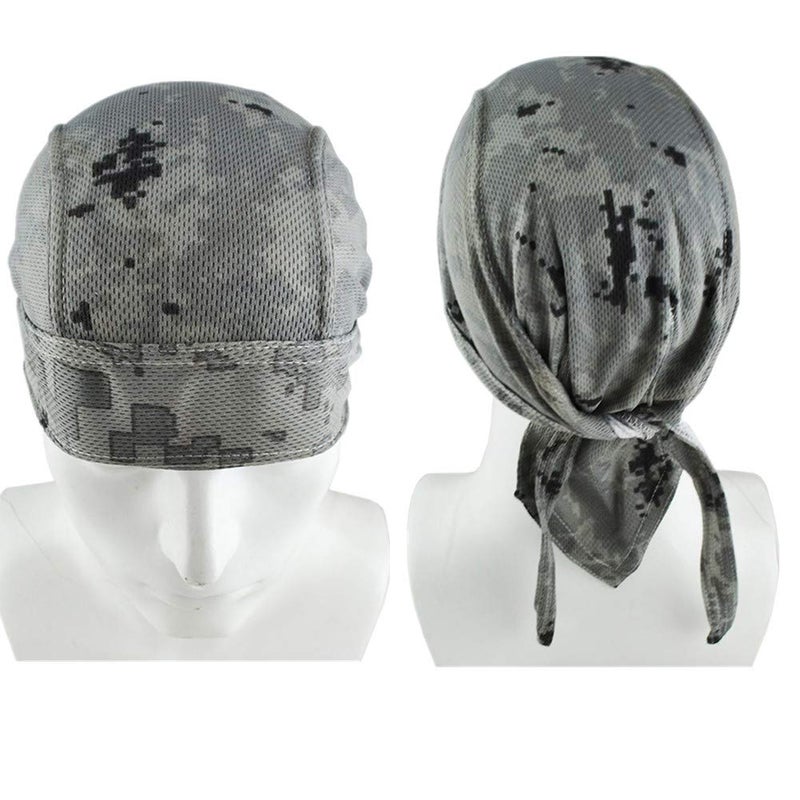 GUIFIER 4 Pack Do Rag/Dew Rag Doo Rags Sweat Wicking Skull Cap Beanie Priate Hat Motorcycle Cycling Caps Head Wrap Durags for Men Women - Camo - Image 4